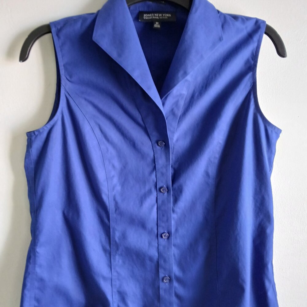 Jones New York Collection Sleeveless blue Top, 8p